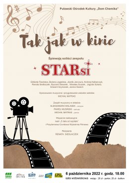 Plakat TAK JAK W KINIE - recital zespołu STARsi