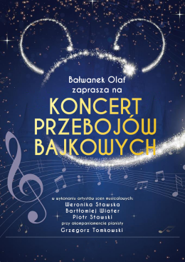 Plakat Bałwanek Olaf zaprasza - Koncert Przebojów Bajkowych