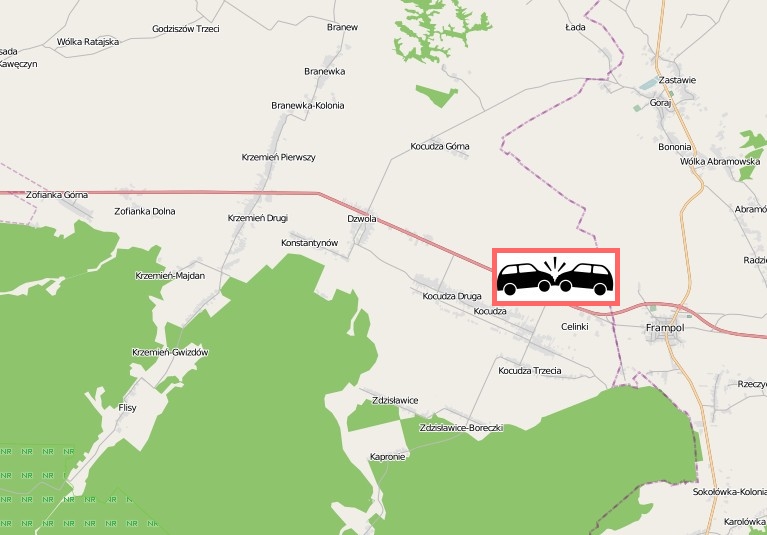 Kocudza: Zderzenie trzech samochodów osobowych: Dwie osoby nie żyją