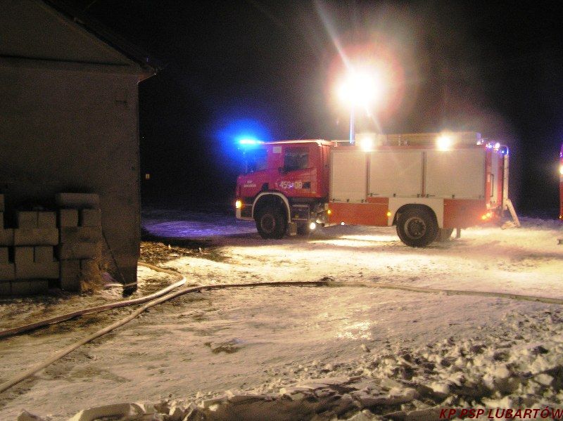 Pracowity tydzień strażaków z Lubartowa. Wypadki, pożary i walka ze śniegiem