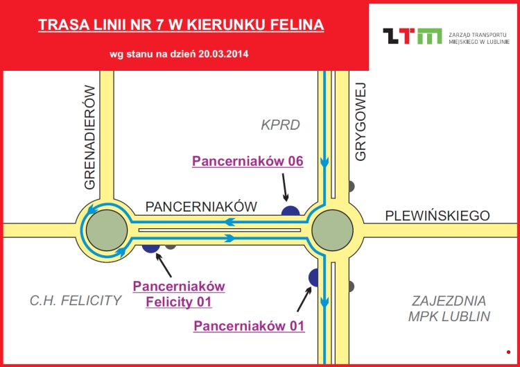 Zmieniają trasę 7. Będzie jeździła pod Felicity