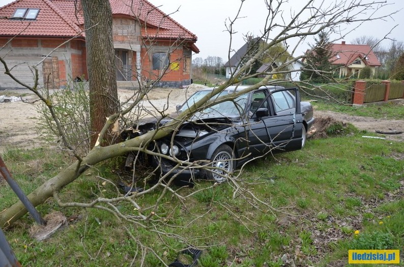 Radzyń Podlaski: W ostatniej chwili ominął rowerzystę i uderzył w drzewo