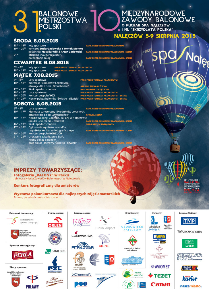 Nałęczów: 5-8 sierpnia odbędą się 31. Balonowe Mistrzostwa Polski PROGRAM