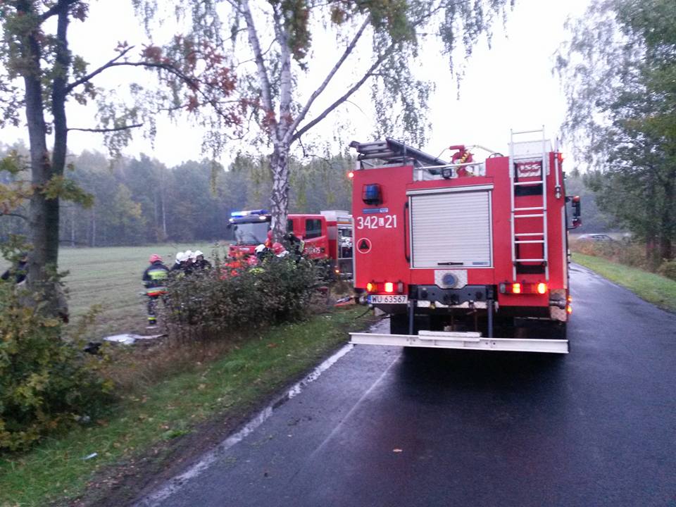 Tragiczny wypadek w Chotyłowie. Audi uderzyło w drzewo, zginął 20-latek