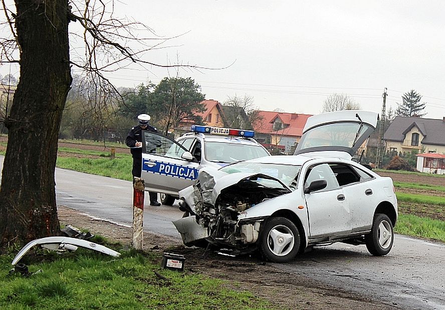 Łucka Na łuku jezdni uderzyła w drzewo. Dwie osoby