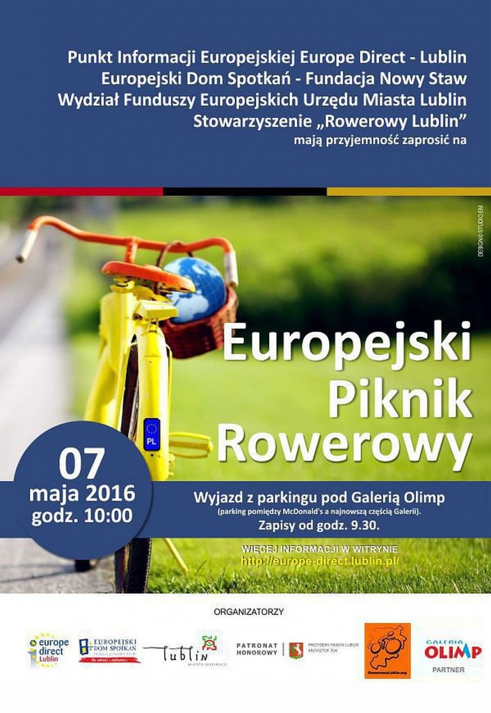 W najbliższą sobotę odbędzie się Europejski Piknik Rowerowy
