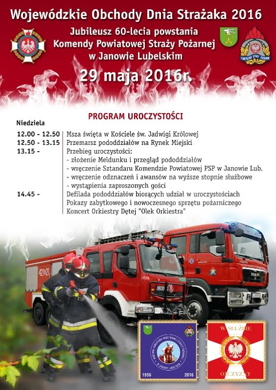W niedzielę odbędą się Wojewódzkie Obchody Dnia Strażaka 2016