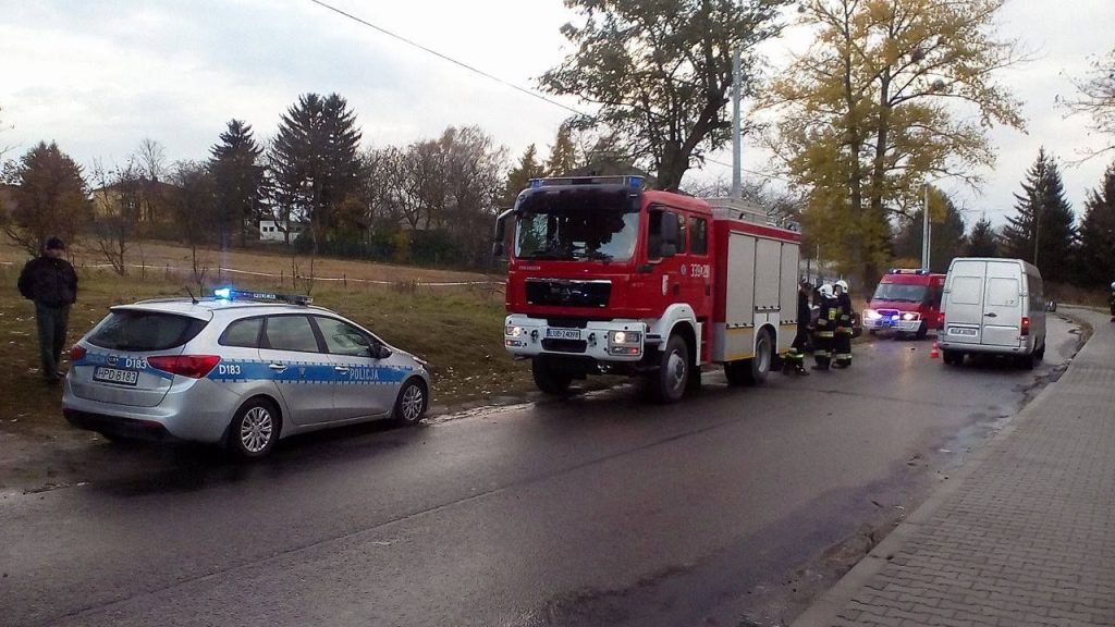 Sieprawice: Mercedes uderzył w latarnię. Kierowca trafił do szpitala