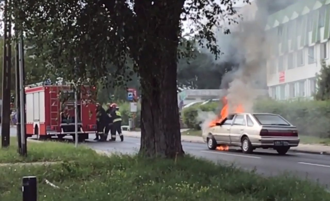 Lublin Pożar poloneza na ul. Północnej Lublin112.pl