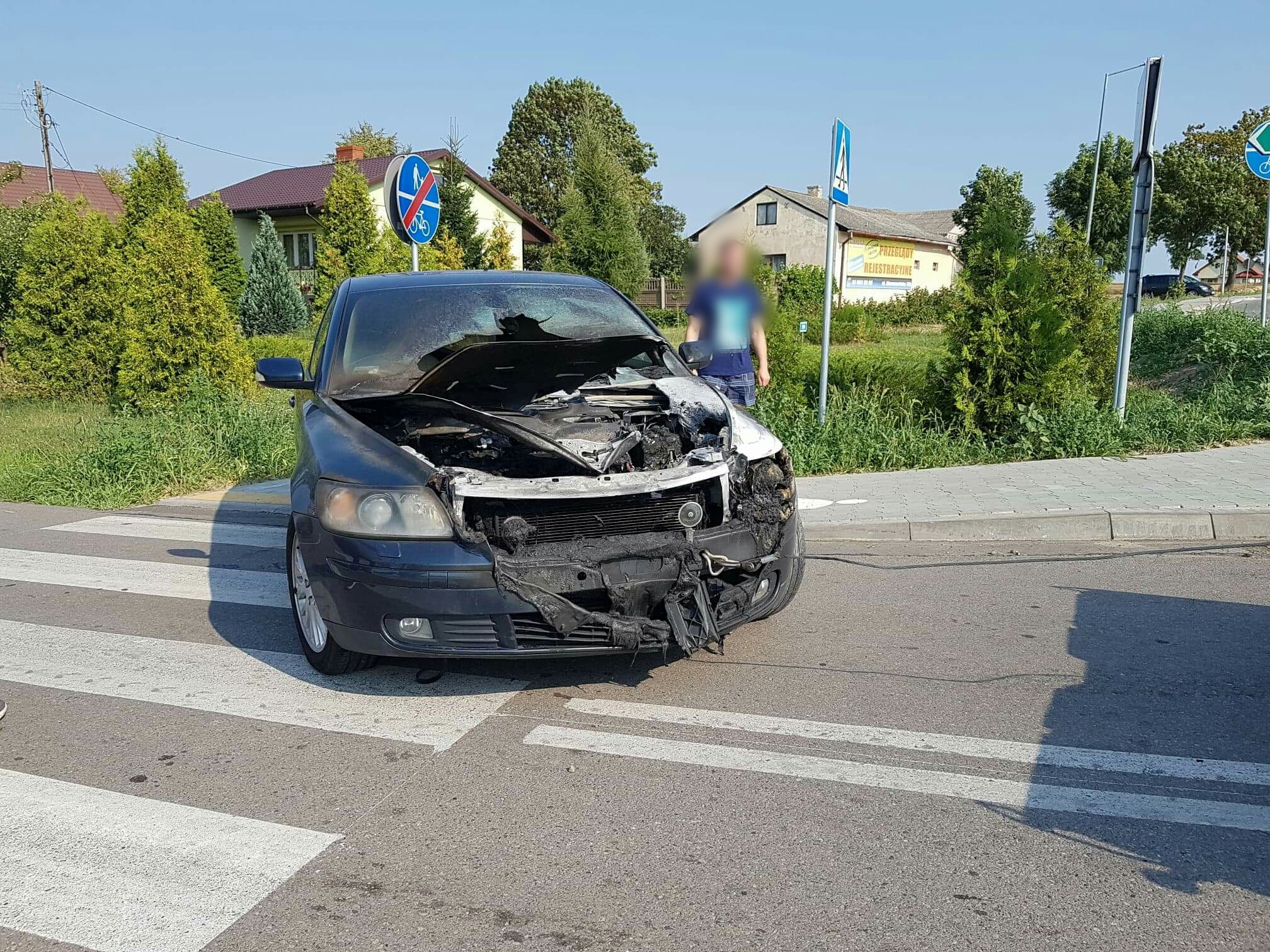 Volvo zapaliło się podczas jazdy. Interweniowała straż