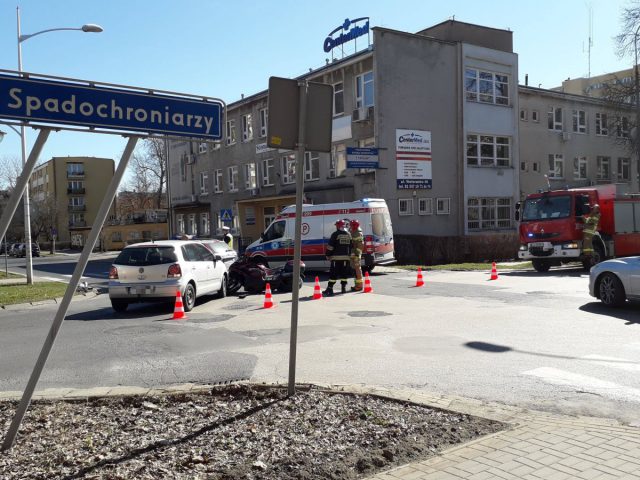 Pijany kierowca volkswagena zderzył się z motocyklem w Lublinie (zdjęcia)