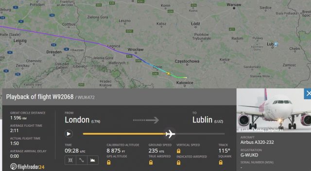 Samolot lecący z Londynu do Lublina wylądował w Katowicach