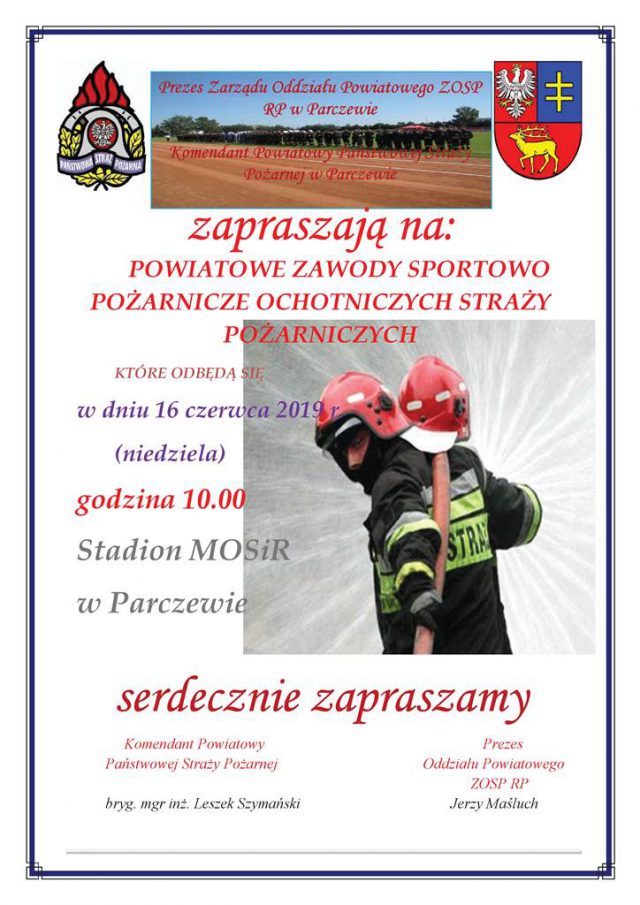 Najlepsi strażacy z gmin powiatu parczewskiego zmierzą się w zawodach