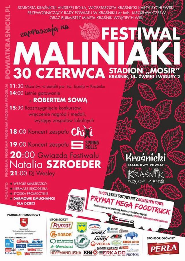 Maliniaki 2019: Gotowanie z Robertem Sową i koncert Natalii Szroeder