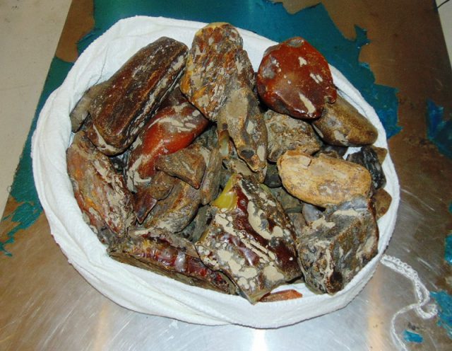 Podczas trzech kontroli granicznych zarekwirowano niemal 18 kg bursztynu (zdjęcia)