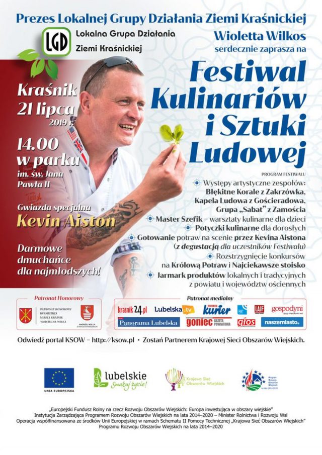Festiwal Kulinariów i Sztuki Ludowej. Gotował będzie Kevin Aiston