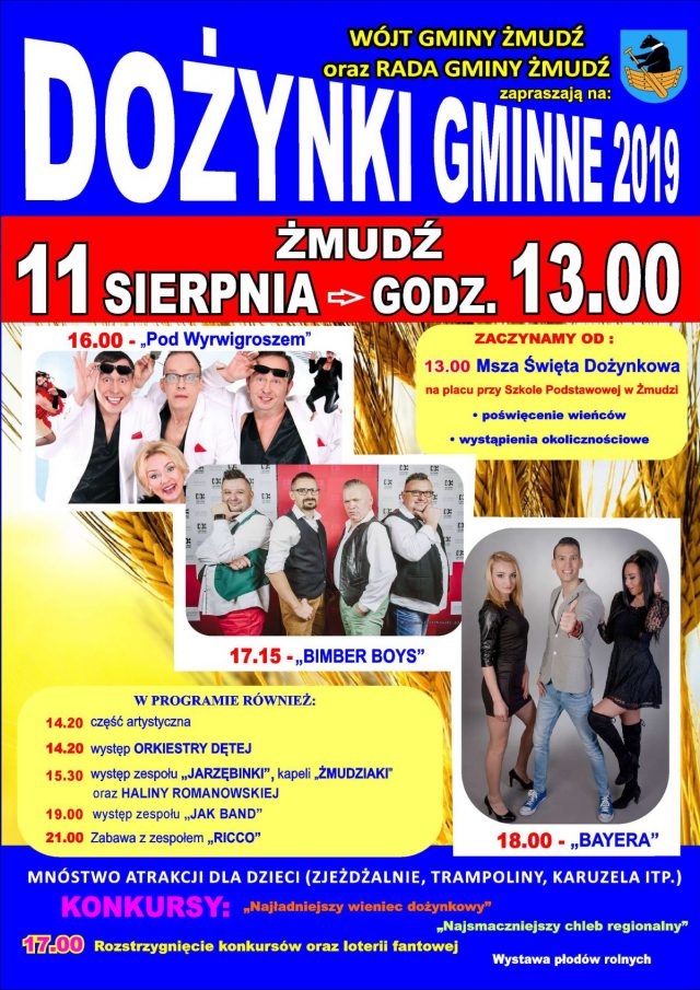 Dożynki w gminie Żmudź. Wystąpi kabaret Pod Wyrwigroszem i zespół Bayera