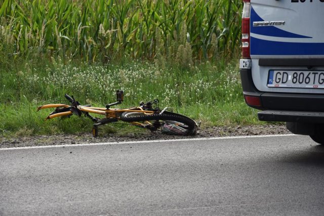 Potrącenie rowerzysty na drodze wojewódzkiej nr 801 (zdjęcia)