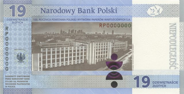 Banknot o nominale 19 złotych wprowadzi do obiegu Narodowy Bank Polski