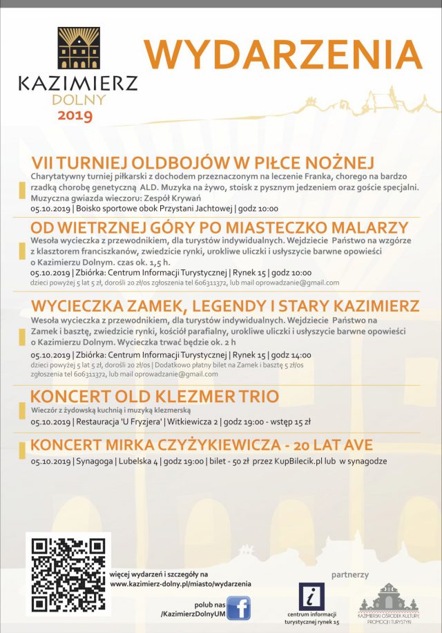 Weekend w Kazimierzu Dolnym: Turniej Oldboyów, wycieczki i koncerty