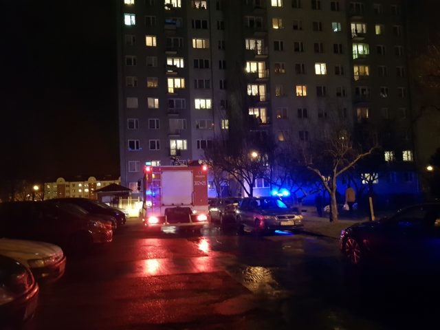 Interwencja straży pożarnej w wieżowcu przy ul. Samsonowicza (zdjęcia)