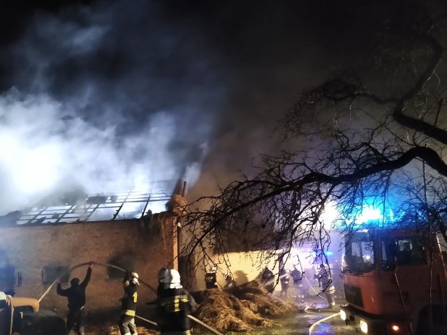Kilkanaście zastępów straży walczyło z pożarem zabudowań (zdjęcia)