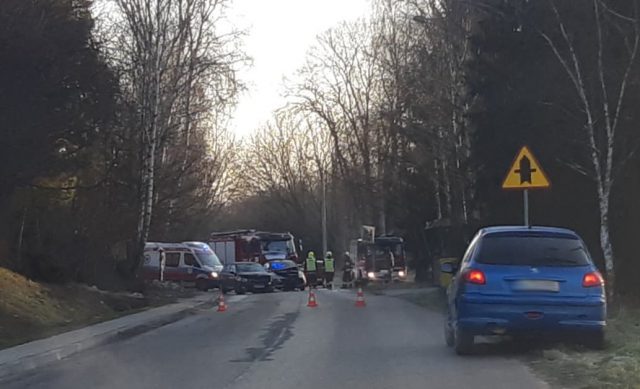 Poranna kolizja w Uniszowicach. Droga była zablokowana przez kilkadziesiąt minut (zdjęcia)