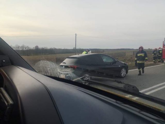 Wypadek na krajowej 19. Auto dachowało na trasie Kraśnik – Janów Lubelski (zdjęcia)