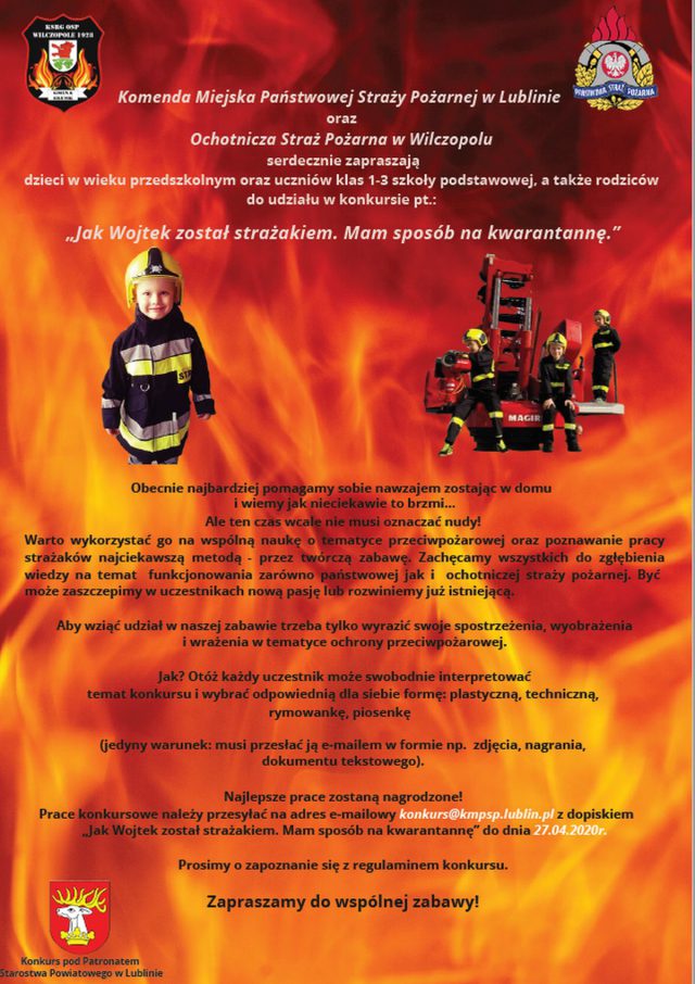 Straż Pożarna organizuje konkurs dla dzieci. Pozwoli najmłodszym zagospodarować wolny czas