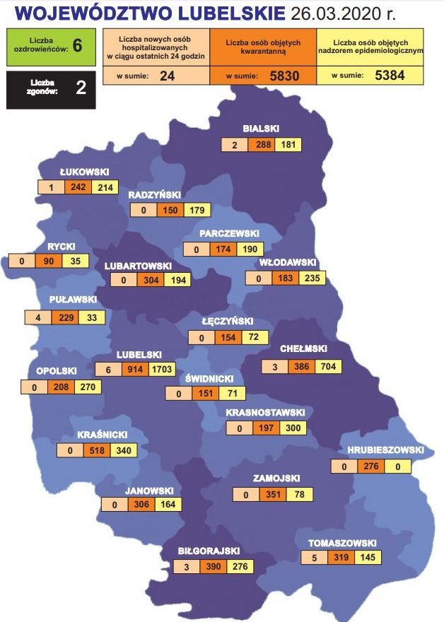 Rośnie liczba osób zakażonych koronawirusem w woj. lubelskim