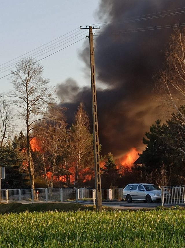 Pół miliona złotych strat po pożarze stolarni w Rozkopaczewie (zdjęcia)