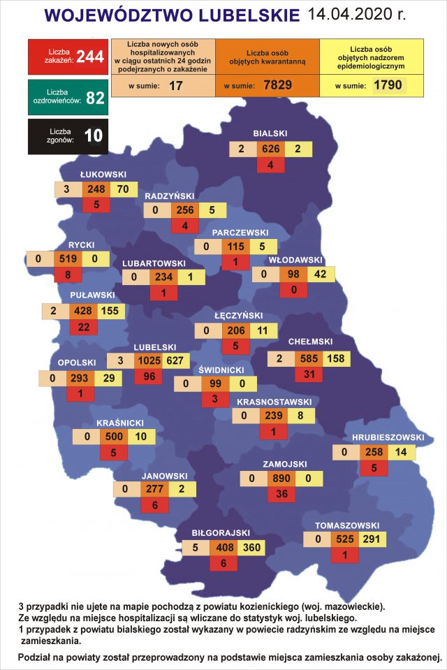 Sytuacja epidemiologiczna w województwie lubelskim wywołana przez koronawirusa