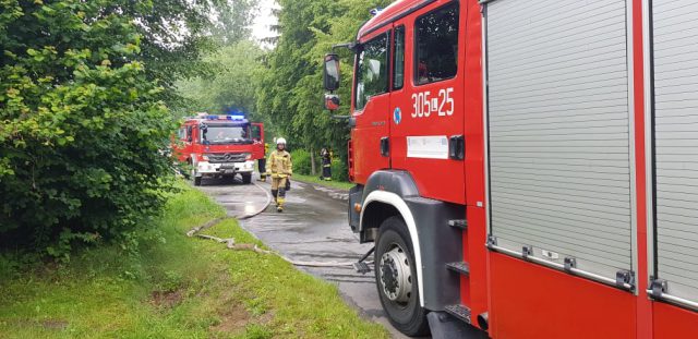 Pożar domu jednorodzinnego. Wnętrze spłonęło doszczętnie, jedna osoba została ranna (zdjęcia)