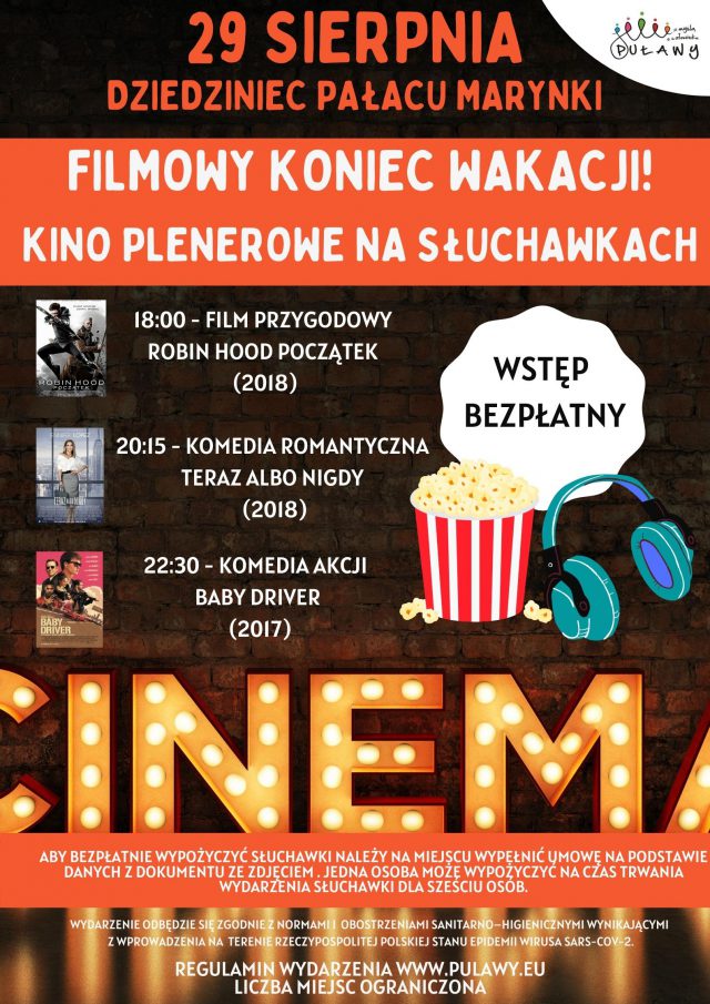 Kino plenerowe w Puławach.  Będzie można obejrzeć trzy filmy
