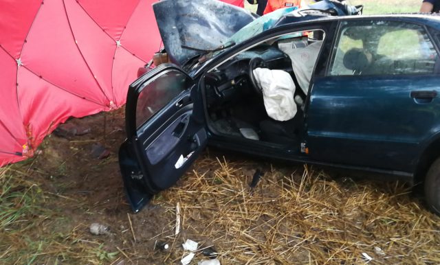Audi uderzyło w drzewo. Jedna osoba nie żyje, druga jest w ciężkim stanie (zdjęcia)