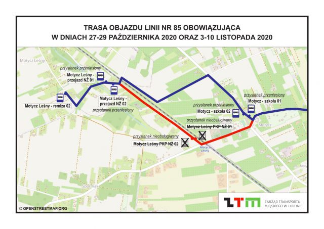 Od dzisiaj zamknięty będzie przejazd kolejowy w Motyczu. Objazdem pojadą też autobusy