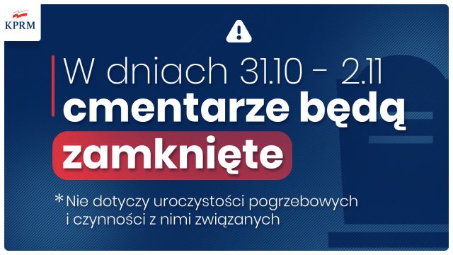 Mateusz Morawiecki. „W dniach 31.10-2.11 cmentarze będą zamknięte”