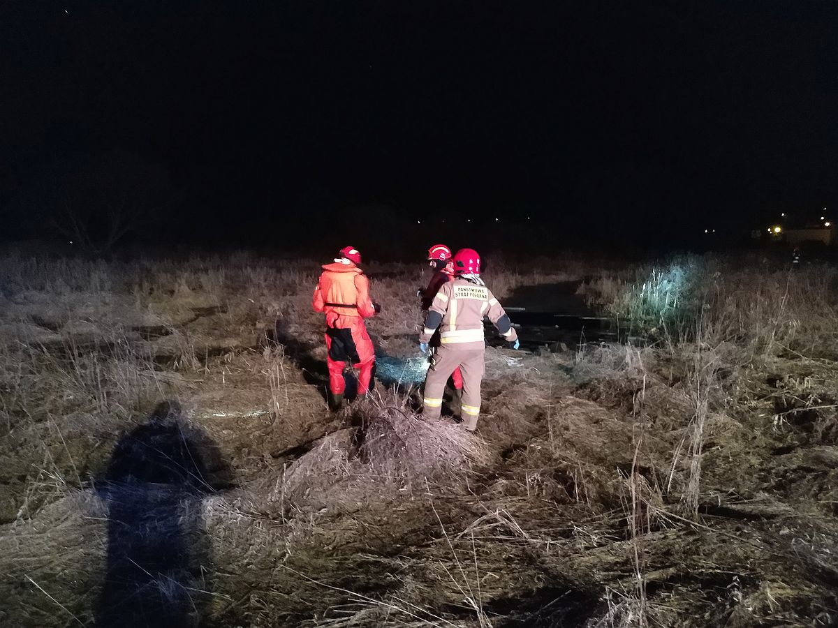 Akcja ratunkowa na podmokłych łąkach w Lublinie. Szukano półnagiego mężczyzny (zdjęcia, wideo)