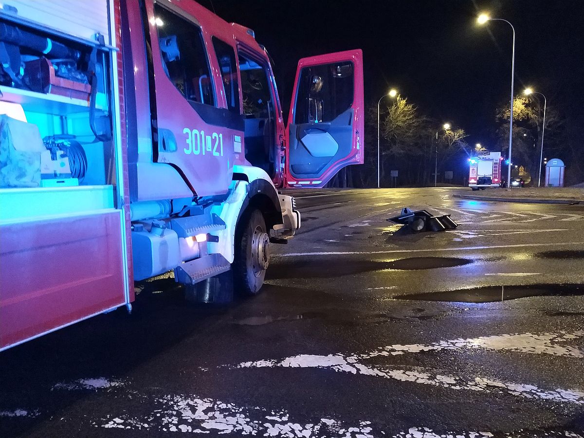 BMW uderzyło w słup. Zakrwawiona kobieta porzuciła pojazd i uciekła pieszo (zdjęcia)