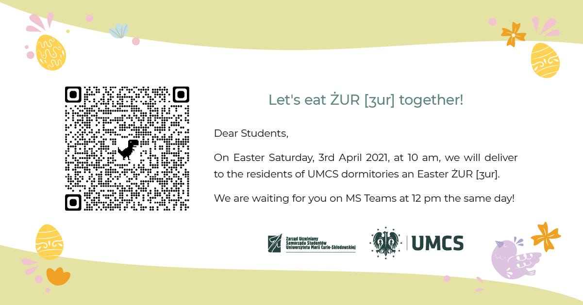 „Let’s eat ŻUR [ʒur] together!”, czyli wielkanocny poczęstunek dla studentów pozostających w akademikach UMCS