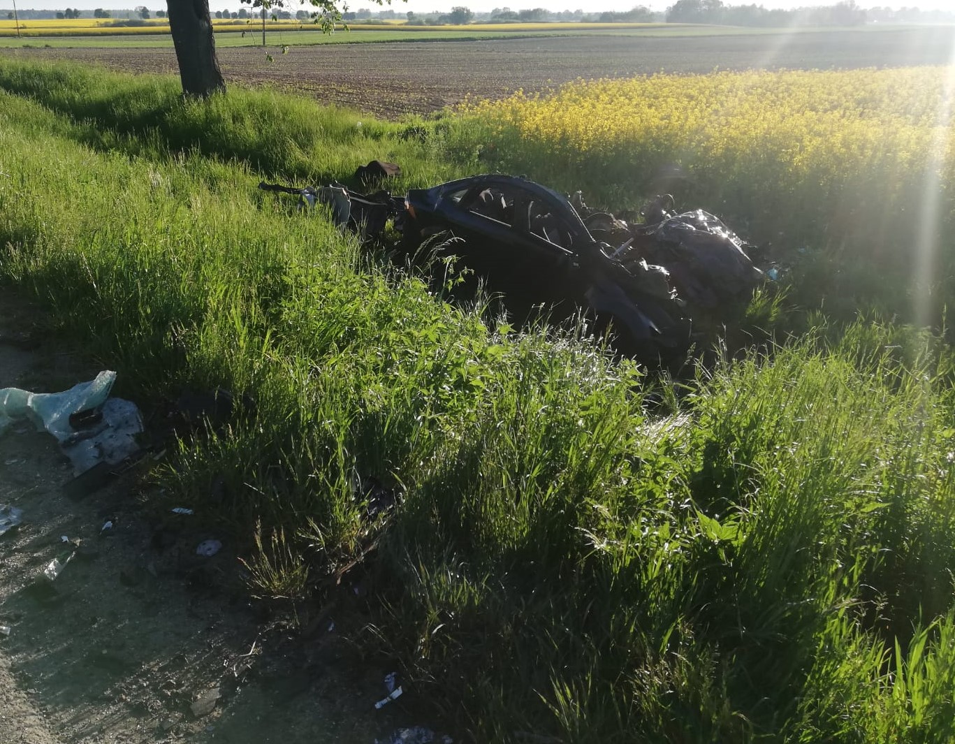 Tragiczny wypadek na drodze wojewódzkiej. Nie żyje 19-letni kierowca forda (zdjęcia)