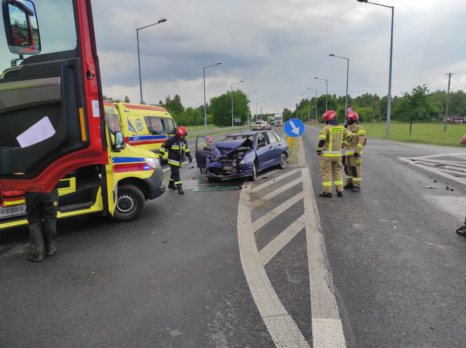 Nieustąpienie pierwszeństwa przyczyną wypadku na obwodnicy Lubartowa (zdjęcia)