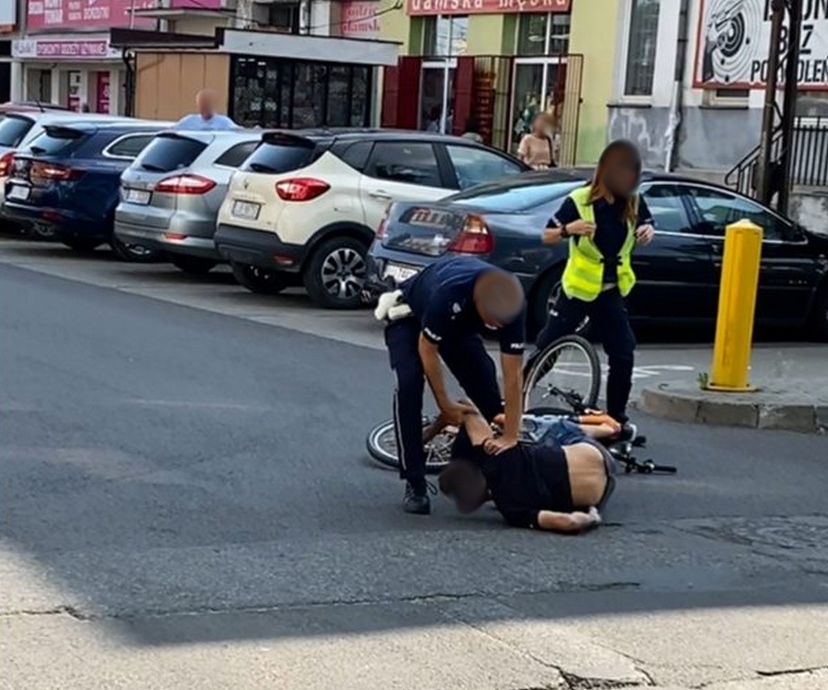 Nie chciał się zatrzymać rowerem do kontroli, policjanci ścigali go radiowozem (zdjęcia)