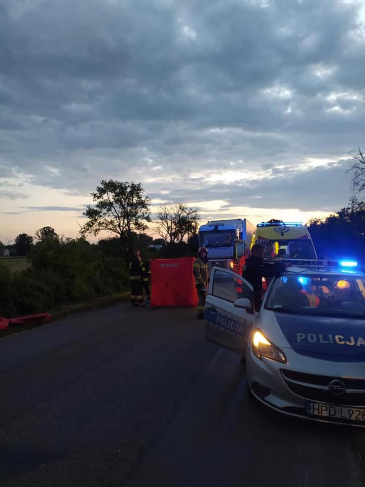 Nie żyje pieszy potrącony przez pojazd ciężarowy (zdjęcia)