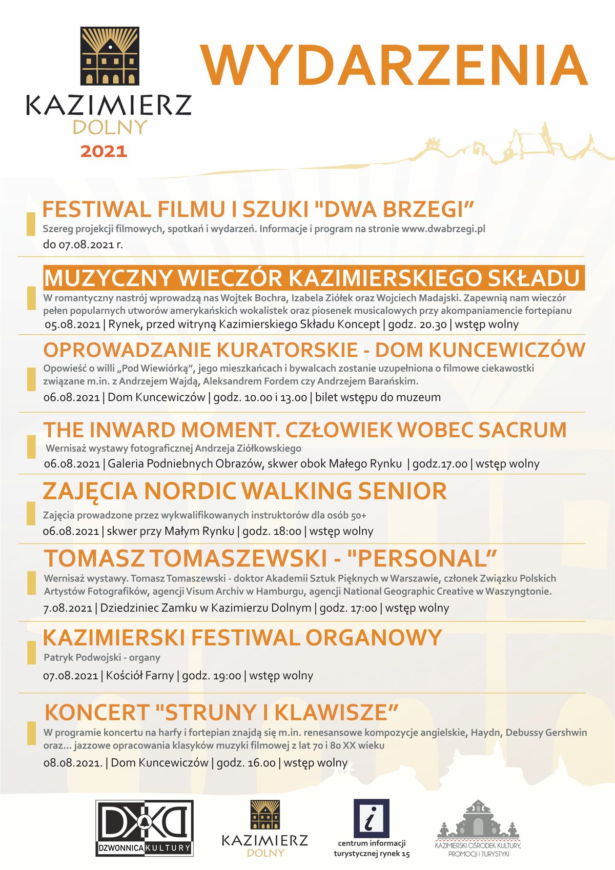 Weekend w Kazimierzu Dolnym: Festiwal Dwa Brzegi, wystawy i festiwal organowy