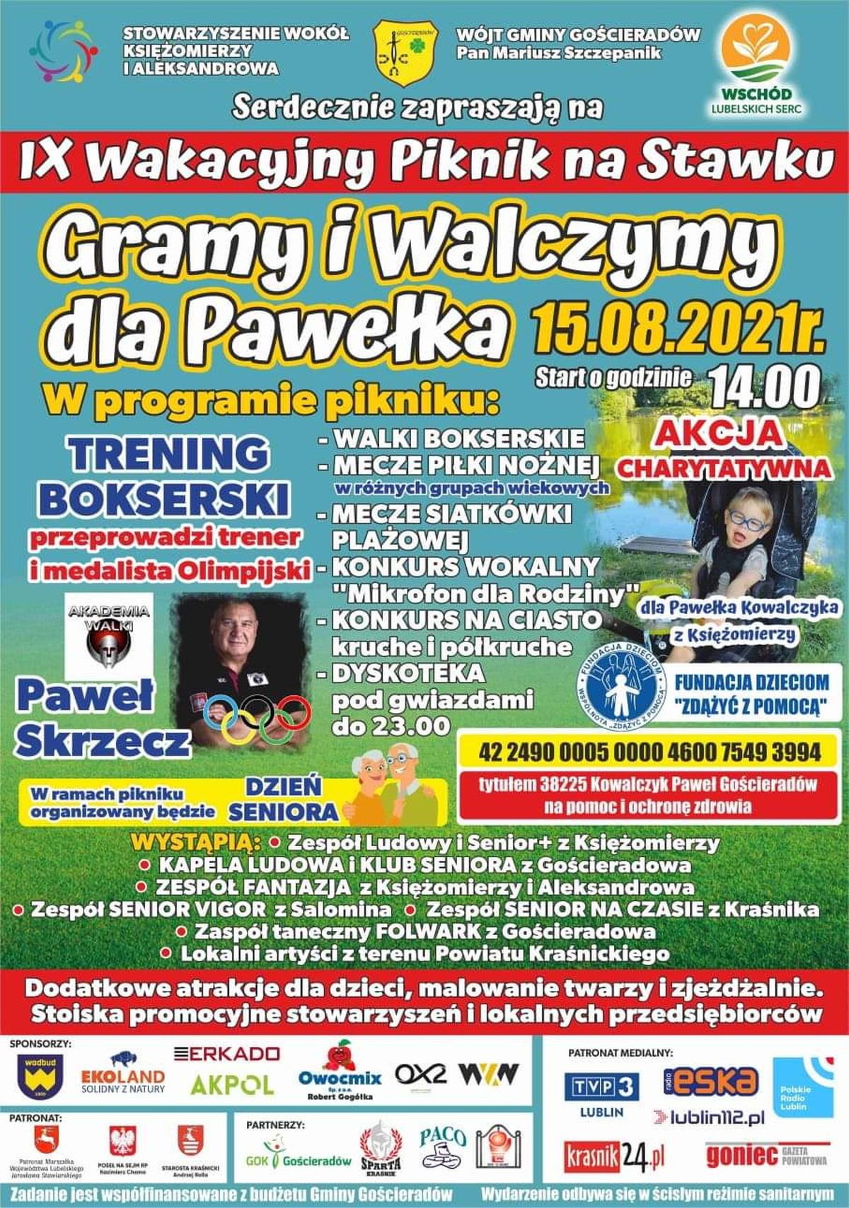 Wakacyjny Piknik na Stawku. Będą grać i walczyć dla Pawełka