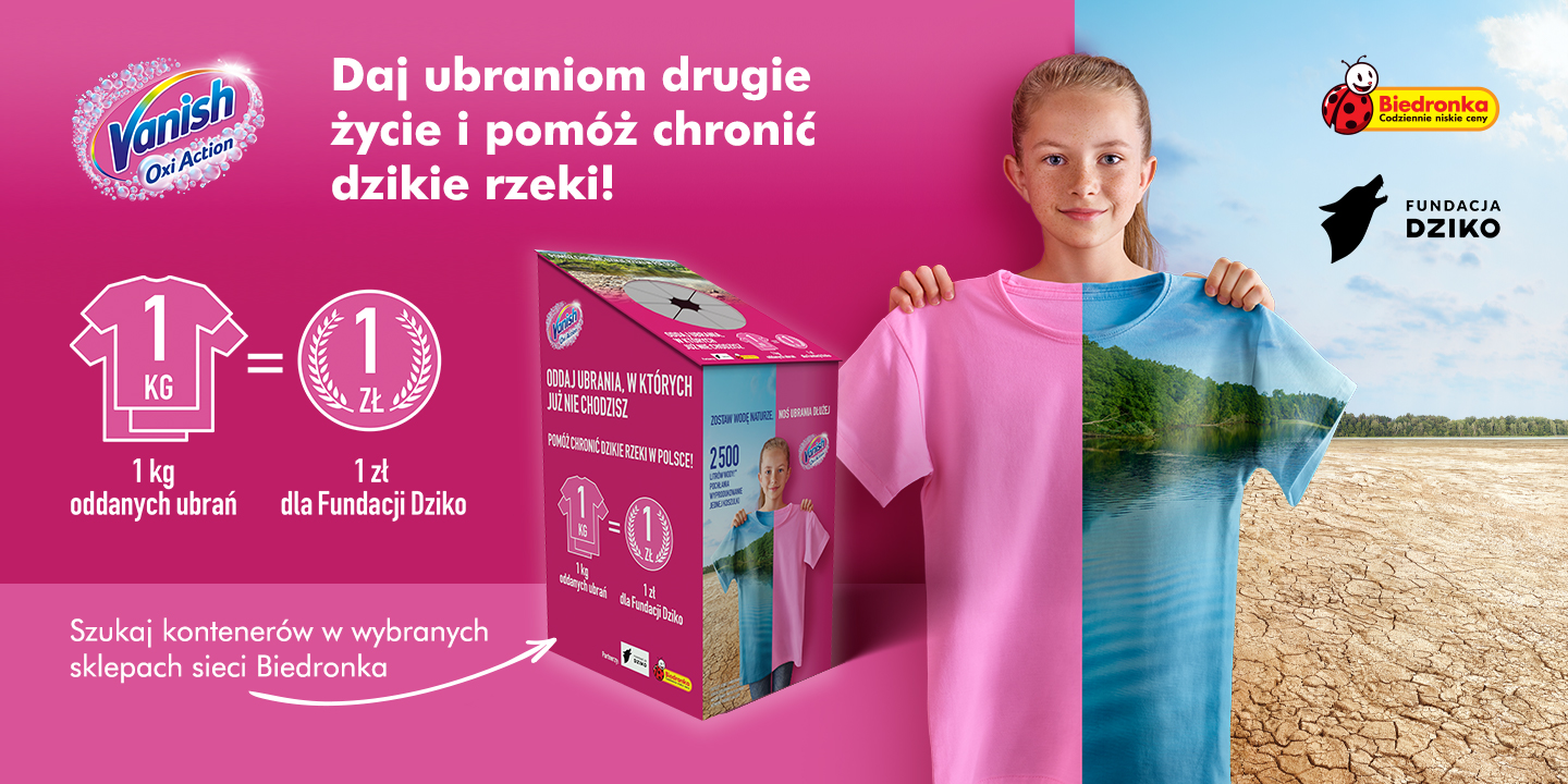 Oddaj niepotrzebne ubrania w sklepach Biedronka i pomóż ratować dzikie rzeki w Polsce. Jutro rusza specjalna akcja