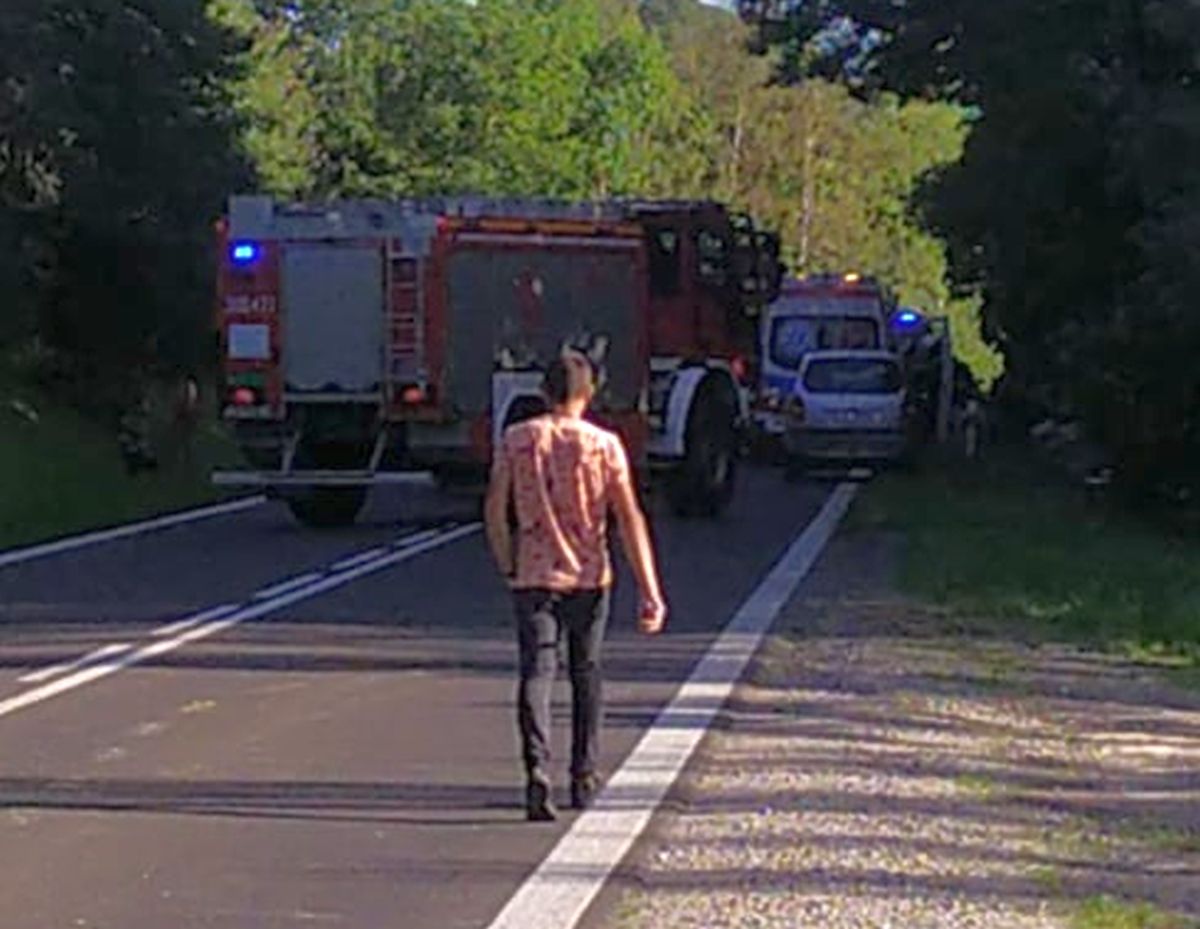 Auto dostawcze wpadło do rowu. Trwa akcja ratunkowa i walka o życie jednej osoby (zdjęcia)