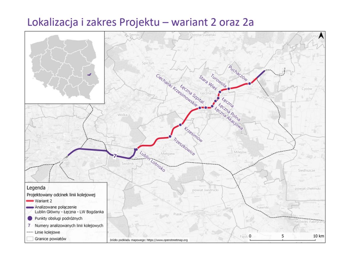 Planują budowę linii kolejowej z Lublina do Łęcznej. Ruszyły konsultacje, zaprezentowano trasy