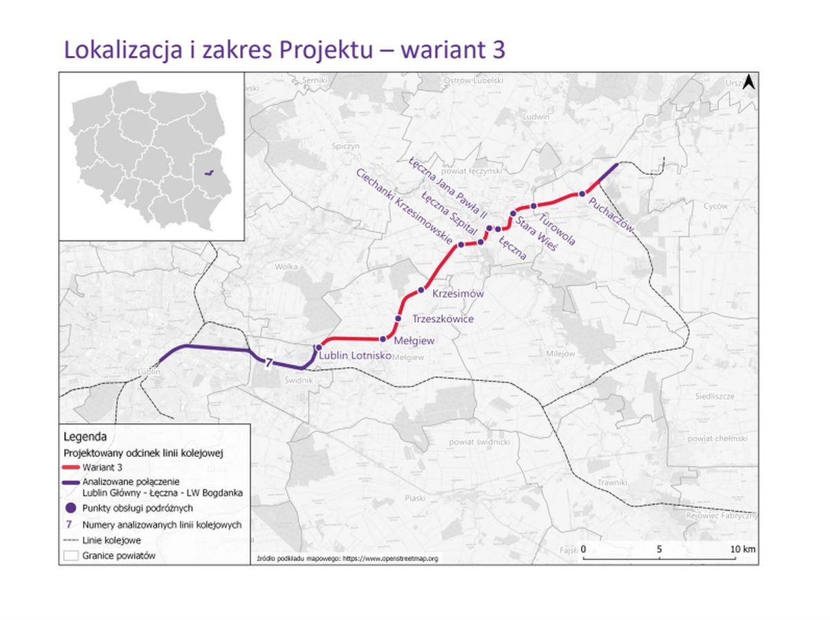 Planują budowę linii kolejowej z Lublina do Łęcznej. Ruszyły konsultacje, zaprezentowano trasy